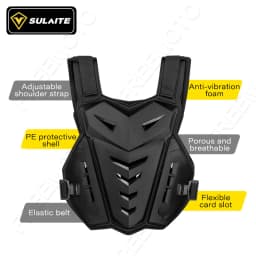 SULAITE Motocross Body Armor Motorcycle Jacket Motocross Moto Vest Back Chest Protector Off-Road Dirt Bike Protective Gear