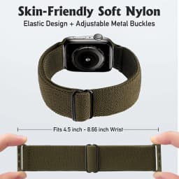 Nylon Strap for Apple Watch Band 7 8 9 45mm 41mm Adjustable Elastic Breathable Bracelet iWatch Ultra 49mm 6 SE 5 44mm 40mm 42mm