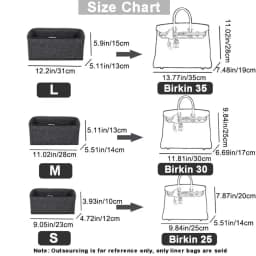 Multi-Pocket Bag Organizer for Birkin25/30/35 Inner Bag Storage Bag Felt Handbag Insert Bag Liner Bag