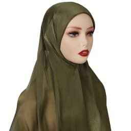 New Solid Color Glitter Hijabs 2pcs with Undercap Muslim Ladies Soft Head Wrap Shimmer Satin Crepe Hijab Shawl