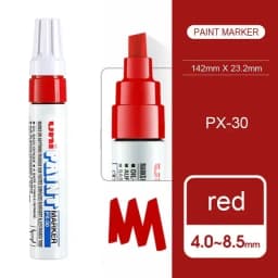 1pcs Japan UNI Markers PX-30 8.5mm Waterproof Extra Thick Permanent Industrial Oil Based Marking Pen Graffiti Supplies