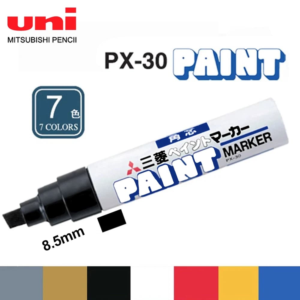 1pcs Japan UNI Markers PX-30 8.5mm Waterproof Extra Thick Permanent Industrial Oil Based Marking Pen Graffiti Supplies