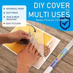 Clear Contact Paper Roll for Books, 17.5 in x 5 ft Clear Self Adhesive Book Cover Paper Protector