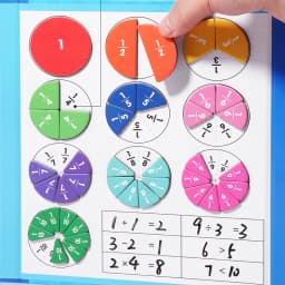 Math Mastery Montessori Magnetic Fraction Puzzles Colorful Wooden Book for Children Arithmetic Learning Teaching Aids