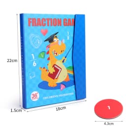 Math Mastery Montessori Magnetic Fraction Puzzles Colorful Wooden Book for Children Arithmetic Learning Teaching Aids