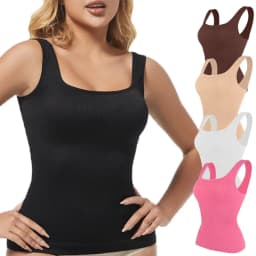 S-3XL Women Shapewear Vest Waist Trainer Compression Tanks Tops Square Collar Tummy Control Seamless Shaping Camisas Bodyshaper