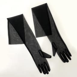 WG002-1 Elegant White / Black Long Gloves Light Breathable Tulle Brides Bridesmaid Wedding Pageant Prom Women Gloves