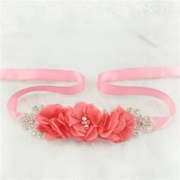 (1PC) Silver Rhinestones Bridal Belt Flower Wedding Dress Belts Polyester Satin Wedding Sash for Wedding Bridesmaid Dress