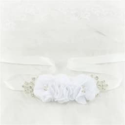 (1PC) Silver Rhinestones Bridal Belt Flower Wedding Dress Belts Polyester Satin Wedding Sash for Wedding Bridesmaid Dress