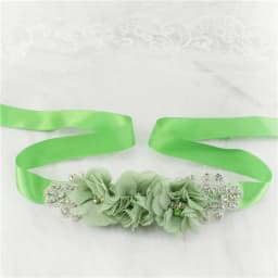 (1PC) Silver Rhinestones Bridal Belt Flower Wedding Dress Belts Polyester Satin Wedding Sash for Wedding Bridesmaid Dress