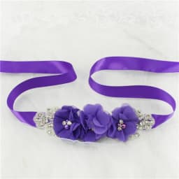 (1PC) Silver Rhinestones Bridal Belt Flower Wedding Dress Belts Polyester Satin Wedding Sash for Wedding Bridesmaid Dress