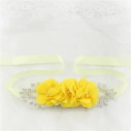 (1PC) Silver Rhinestones Bridal Belt Flower Wedding Dress Belts Polyester Satin Wedding Sash for Wedding Bridesmaid Dress
