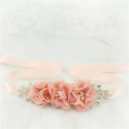 (1PC) Silver Rhinestones Bridal Belt Flower Wedding Dress Belts Polyester Satin Wedding Sash for Wedding Bridesmaid Dress