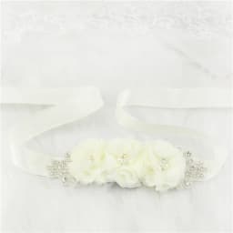 (1PC) Silver Rhinestones Bridal Belt Flower Wedding Dress Belts Polyester Satin Wedding Sash for Wedding Bridesmaid Dress