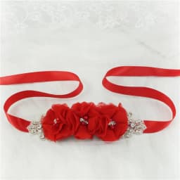 (1PC) Silver Rhinestones Bridal Belt Flower Wedding Dress Belts Polyester Satin Wedding Sash for Wedding Bridesmaid Dress