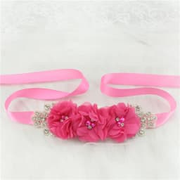 (1PC) Silver Rhinestones Bridal Belt Flower Wedding Dress Belts Polyester Satin Wedding Sash for Wedding Bridesmaid Dress