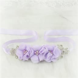 (1PC) Silver Rhinestones Bridal Belt Flower Wedding Dress Belts Polyester Satin Wedding Sash for Wedding Bridesmaid Dress