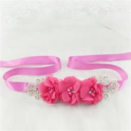 (1PC) Silver Rhinestones Bridal Belt Flower Wedding Dress Belts Polyester Satin Wedding Sash for Wedding Bridesmaid Dress