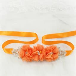 (1PC) Silver Rhinestones Bridal Belt Flower Wedding Dress Belts Polyester Satin Wedding Sash for Wedding Bridesmaid Dress