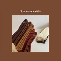 CHAOZHU Autumn Winter Red Brown Color Series Women Loose Socks Rib Cotton Fashion Basic Daily Classic Sock Female