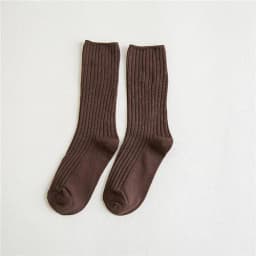 CHAOZHU Autumn Winter Red Brown Color Series Women Loose Socks Rib Cotton Fashion Basic Daily Classic Sock Female