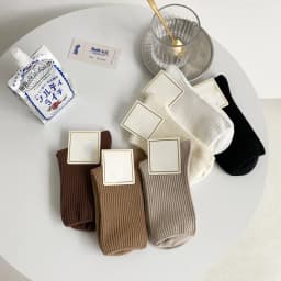 CHAOZHU Autumn Winter Red Brown Color Series Women Loose Socks Rib Cotton Fashion Basic Daily Classic Sock Female