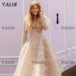 Customized Elegant High Low Prom Dresses Long Sleeves Ankle Length Pleated Homecoming Applique Lace vestidos de fiesta