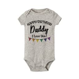 Happy Birthday Daddy I Love You Toddler Boys Girls Infant Clothes Newborn Baby Bodysuit Short Sleeve Summer Romper Birthday Gift