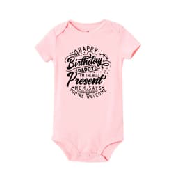 Happy Birthday Daddy I Love You Toddler Boys Girls Infant Clothes Newborn Baby Bodysuit Short Sleeve Summer Romper Birthday Gift