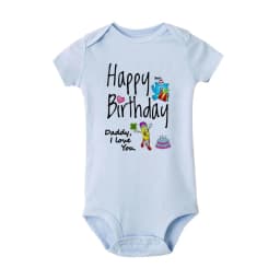 Happy Birthday Daddy I Love You Toddler Boys Girls Infant Clothes Newborn Baby Bodysuit Short Sleeve Summer Romper Birthday Gift