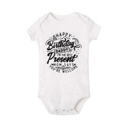 Happy Birthday Daddy I Love You Toddler Boys Girls Infant Clothes Newborn Baby Bodysuit Short Sleeve Summer Romper Birthday Gift