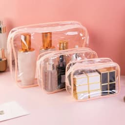 Men Women Travel Clear Cosmetic Bag Transparent Black Zipper Makeup Bag Organizer Box Waterproof Toiletry Wash Make Up Bags Case