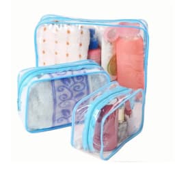 Men Women Travel Clear Cosmetic Bag Transparent Black Zipper Makeup Bag Organizer Box Waterproof Toiletry Wash Make Up Bags Case