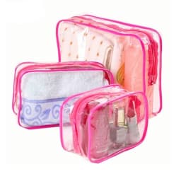 Men Women Travel Clear Cosmetic Bag Transparent Black Zipper Makeup Bag Organizer Box Waterproof Toiletry Wash Make Up Bags Case