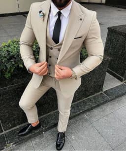 Men Suits Prom Tuxedo Slim Fit 3 Piece Groom Wedding Suits For Men Custom Blazer Terno Masuclino 3 Pieces (Jacket + Vest + Pant)