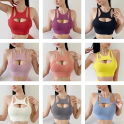 SOISOU Nylon Sexy Women's Sports Bra Top Women Tight Elastic Gym Sport Yoga Bras Bralette Crop Top Chest Pad Removable 13 Colors