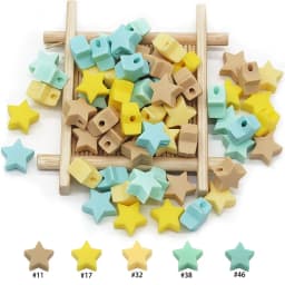 Cute-Idea Food grade Baby Silicone Beads 10PCs Baby tooth health Nursing beads Baby Pacifier Chain Toys accessories Baby goods