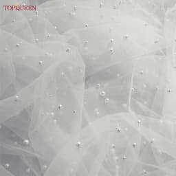 TOPQUEEN V05 Pearls Wedding Veils With Comb 100% Handmade Beaded Wedding Accessories 3M Cathedral Wedding Veil Luxury Elegant