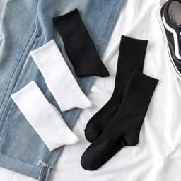 CHAOZHU Women Men Daily Basic Socks White Black Stretch Rib Socks Long Middles Length Spring Autumn Winter Cotton Casual Socks