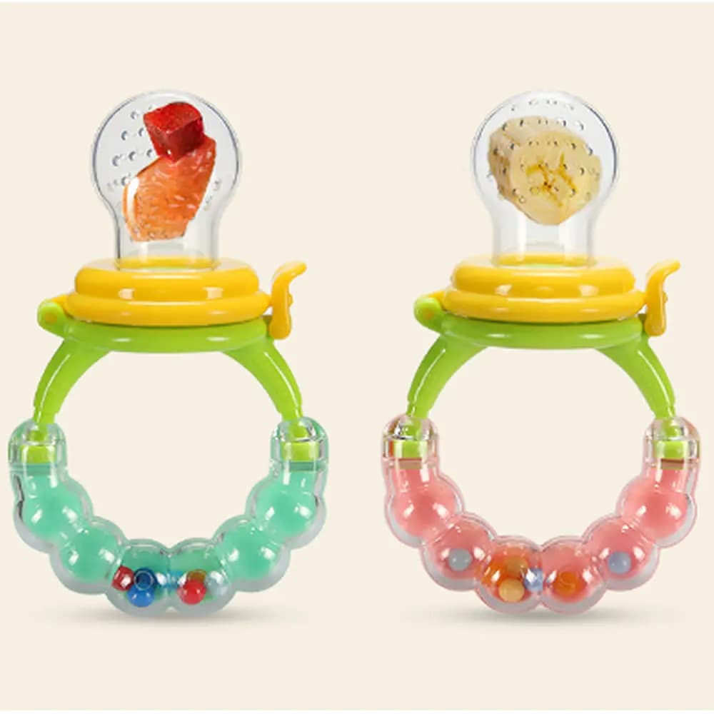 Baby Feeder Spoon Nutritious Fruits and Vegetables Bite Bell Ring Consisting Chew Toy Baby Feeding Spoon Nipple Soother Bottle