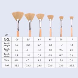 Bristle Fan Paint Brushes Pen Long Handle Professional Artist Oil Acrylic Gouache Painting Brush Set For Painting Art Supplies