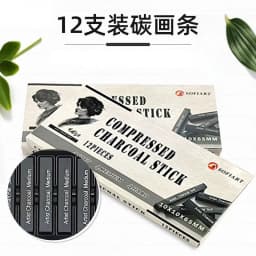 12 Pcs/box Square Sketch Charcoal Stick Compression Drawing Charcoal Chalk Drawing Strips Student Art Painting Supplies