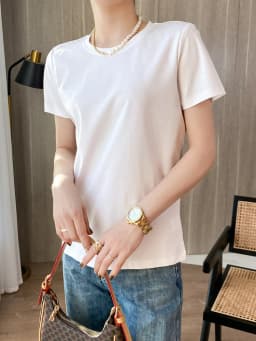 Summer 100% Mercerized Cotton Women Silk T-shirts O Neck Short Sleeve Loose Straight Tops Simple Casual Tees For Minimalist 2025