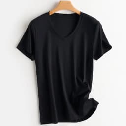Summer 100% Mercerized Cotton Women Silk T-shirts O Neck Short Sleeve Loose Straight Tops Simple Casual Tees For Minimalist 2025