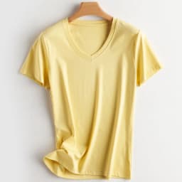 Summer 100% Mercerized Cotton Women Silk T-shirts O Neck Short Sleeve Loose Straight Tops Simple Casual Tees For Minimalist 2025