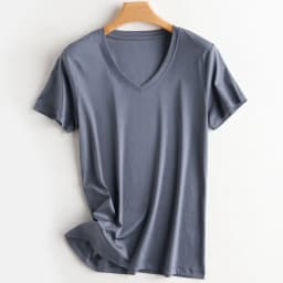 Summer 100% Mercerized Cotton Women Silk T-shirts O Neck Short Sleeve Loose Straight Tops Simple Casual Tees For Minimalist 2025