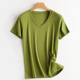 Summer 100% Mercerized Cotton Women Silk T-shirts O Neck Short Sleeve Loose Straight Tops Simple Casual Tees For Minimalist 2025