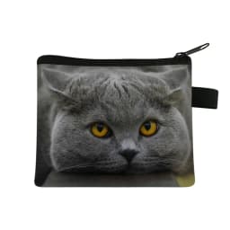 Coin Purse New Animal Cat Children's Wallet Student Portable Card Bag Coin Key Storage Bag Polyester Hand Bag Mini Bag Sac