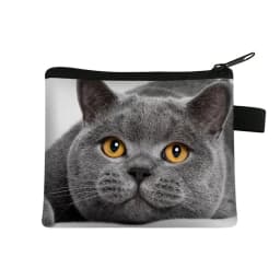 Coin Purse New Animal Cat Children's Wallet Student Portable Card Bag Coin Key Storage Bag Polyester Hand Bag Mini Bag Sac