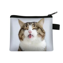 Coin Purse New Animal Cat Children's Wallet Student Portable Card Bag Coin Key Storage Bag Polyester Hand Bag Mini Bag Sac